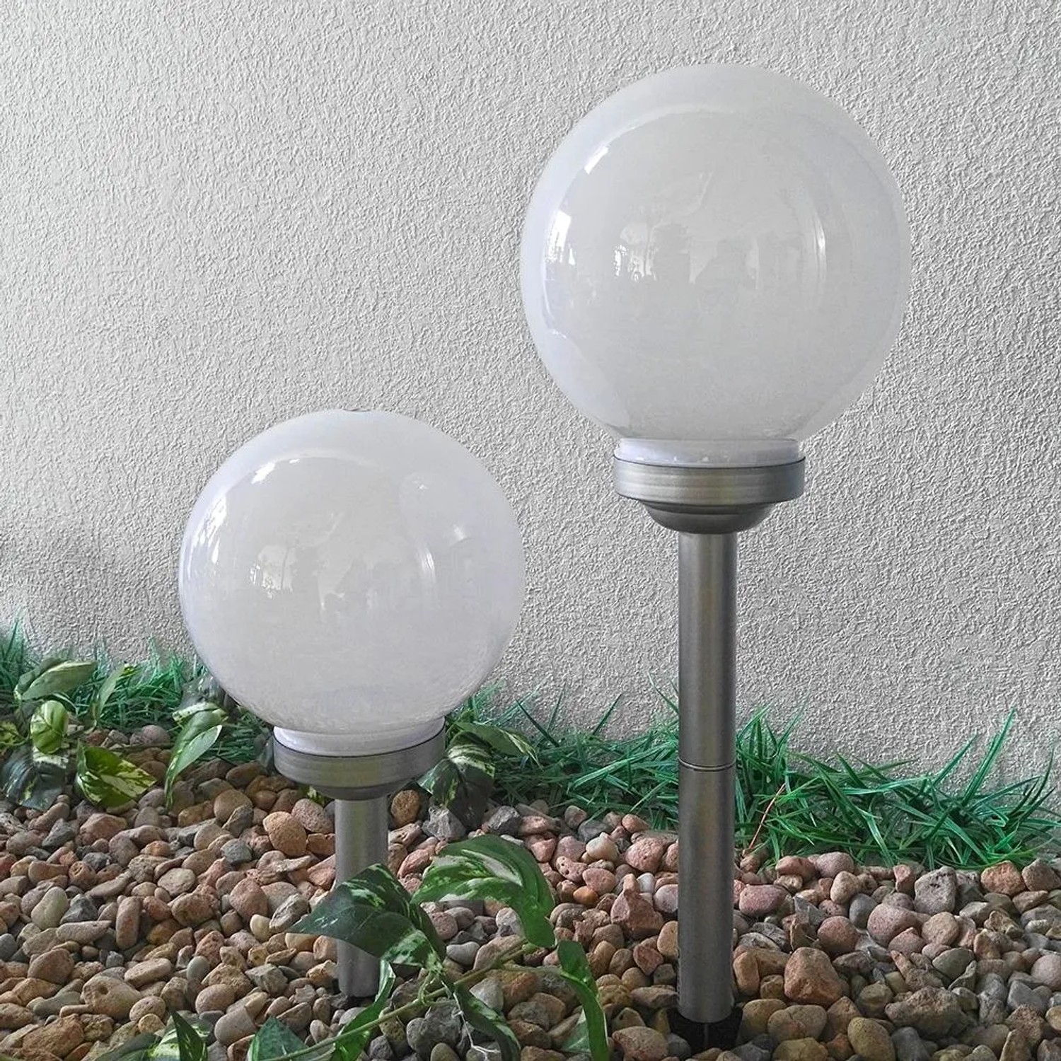 Dapo Solar Kugelleuchte Ola 20cm mit Erdspieß Kunststoff IP44_2