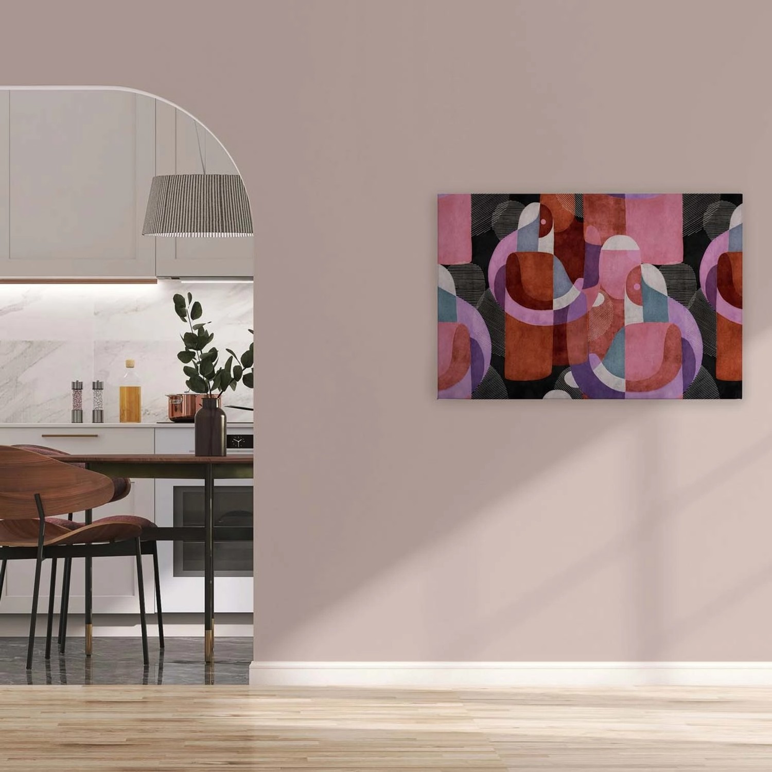 Bricoflor Leinwandbilder Abstrakte Kunst Im Mid Century Stil Retro Wandbild günstig online kaufen