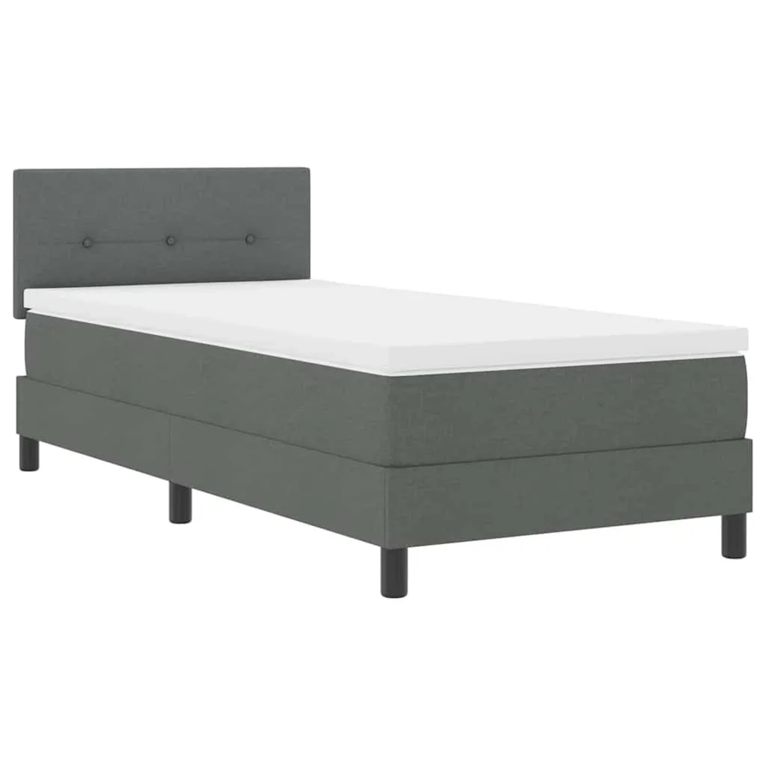 vidaXL Boxspringbett mit Matratze Dunkelgrau 90 x 190 cm Stoff 3342171 günstig online kaufen