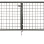 Doppeltor für Maschendrahtzaun, anthrazit-metallic, 100x300 cm. Gartenzaun-Tor mit Pfosten.