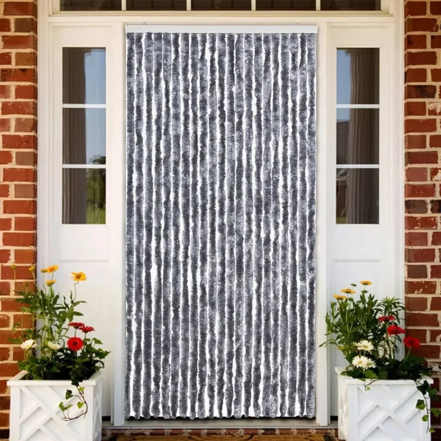 vidaXL Insektenschutz-Vorhang Silbern 90x200 cm Chenille 315139_2