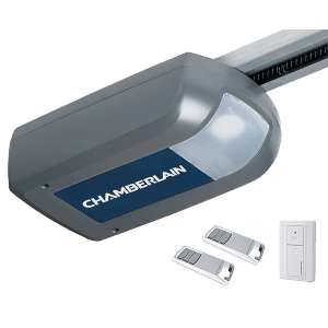 Chamberlain Garagentorantrieb ML810EV mit zwei Fernbedienungen und Funkwandtaster.