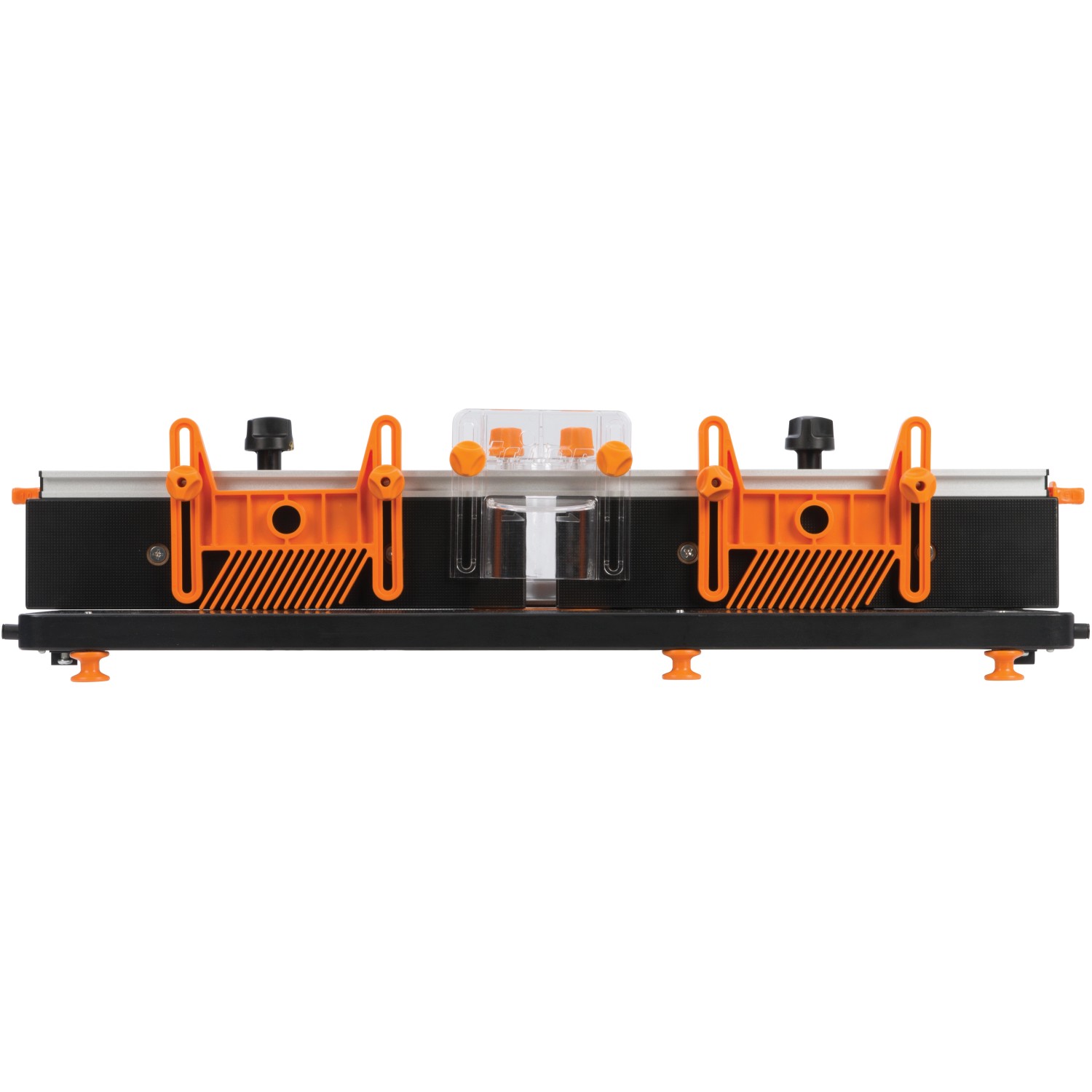 Triton Frästischmodul TWX7RT001 für Werkbänke, mit orangenen Halterungen und schwarzem Korpus.