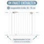 ib style Türschutzgitter Berrin 58-185cm Treppenschutzgitter für Kinder und Haustiere Ohne Bohren Weiß 85-95cm_9