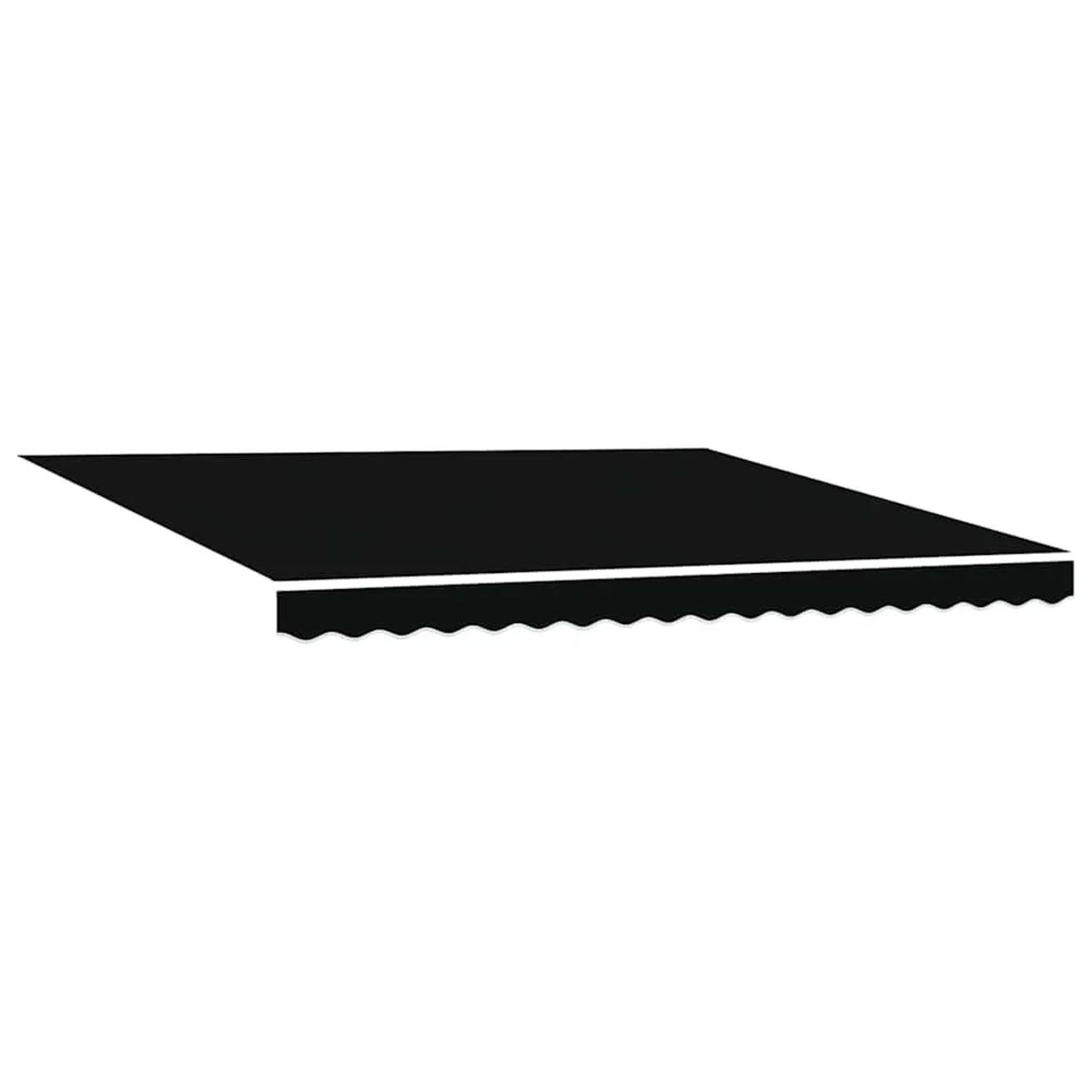 Furnicato Markisenersatzstoff Schwarz 4 X 3 M Polyester