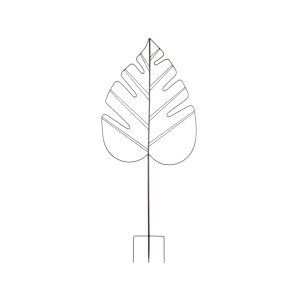 Brauner Decoris Blatt-Gartenstecker aus Metall, 140 cm hoch. Stylische Gartendekoration mit Blattsilhouette.