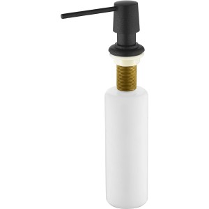 Helika Einbau-Seifenspender, 350 ml, Schwarz, für Spüle oder Arbeitsplatte.