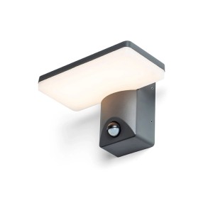 Rendl RINA LED-Außenleuchte Anthrazitgrau mit PIR-Sensor. Metall-Wandleuchte, IP65, warmweißes Licht.