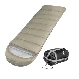 STAHLWERK Schlafsack SB 600 ST, beige, mit Packsack. Ideal für Camping und Outdoor.