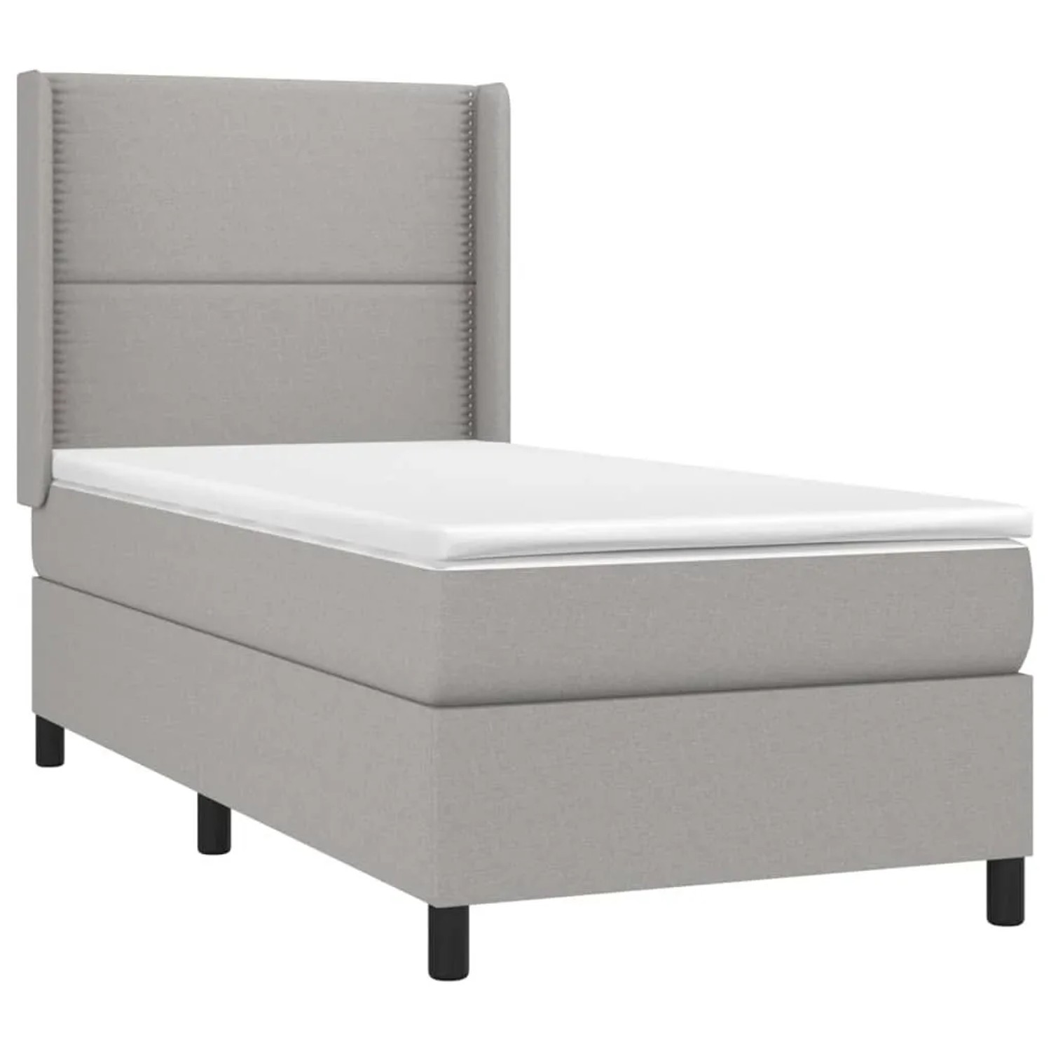 vidaXL Boxspringbett mit Matratze & LED Hellgrau 100x200 cm Stoff 3138213 günstig online kaufen
