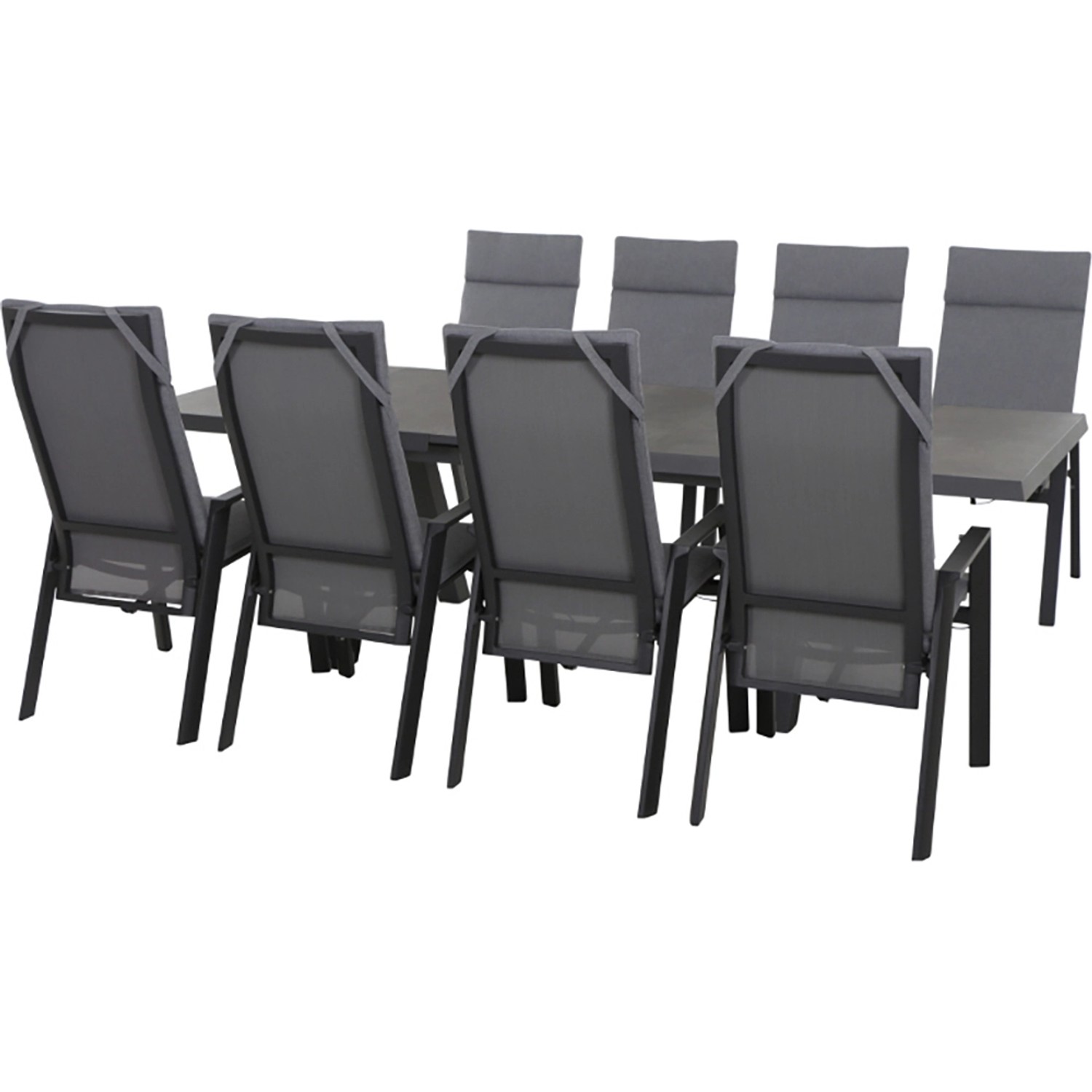 Siena Garden Valencia Dining Move Sessel, anthrazit-meliert, mit Textilgewebe und Aluminiumgestell.