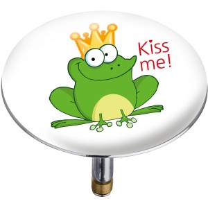 Wenko Badewannenstöpsel Froggy mit Frosch und Krone, höhenverstellbar.
