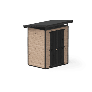 Upyard Gartenhaus Strongbox S, 127x87 cm, braun, mit Fundament. Holz-Gartenhaus mit Doppeltür.