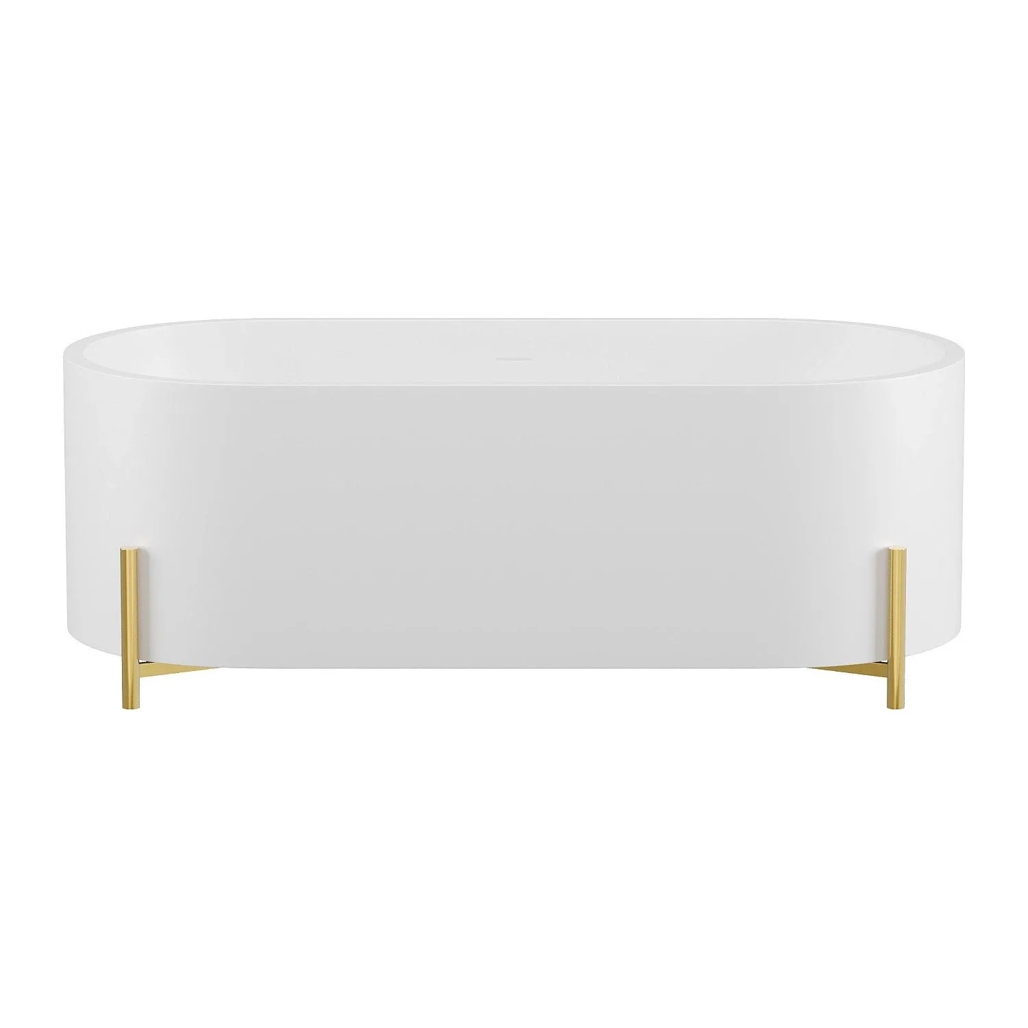 Vente-unique Freistehende Badewanne Alonsa Weiß  Goldfarben 160 cm