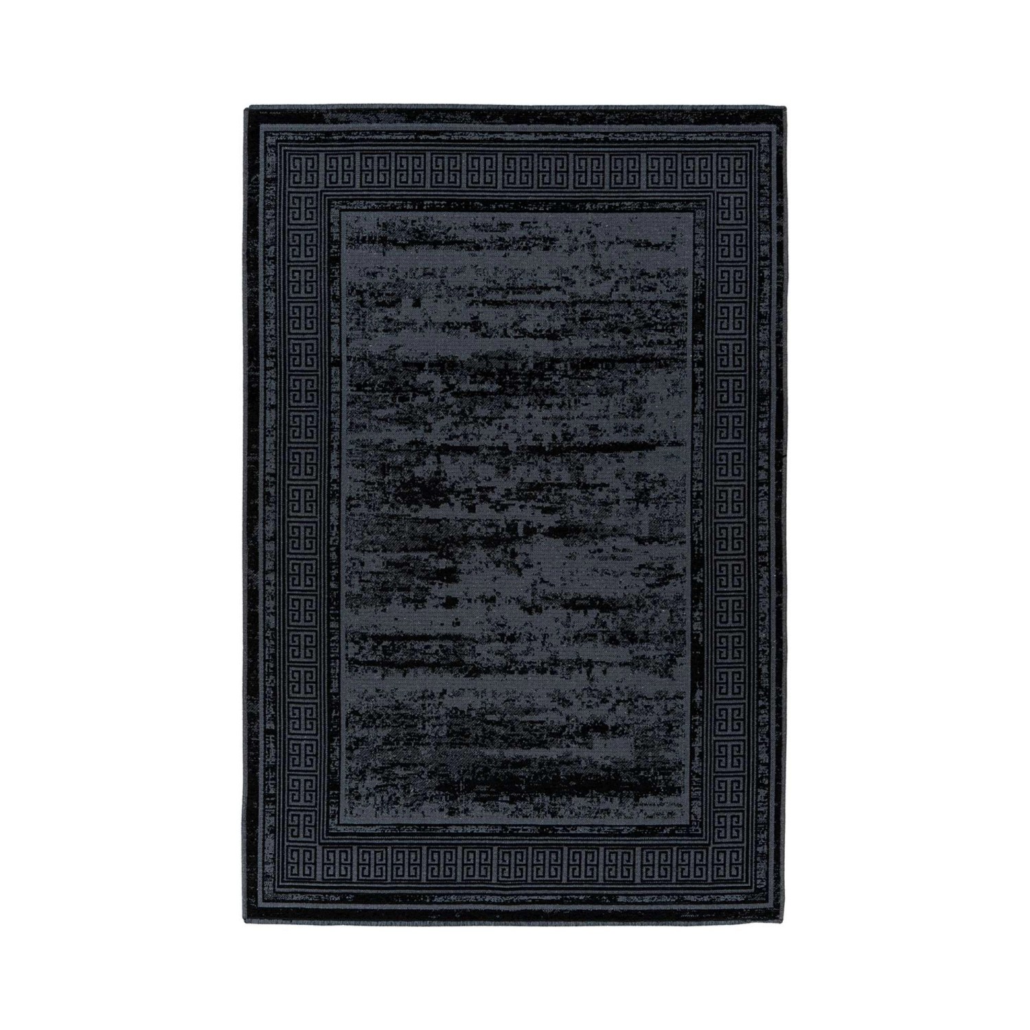 MeGusta Flachflor Teppich UsedLook Modern Schwarz Polyester 120x170 cm Eva günstig online kaufen