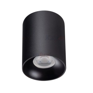 Schwarze Kanlux Deckenleuchte Riti aus Aluminium, zylindrische Form. Deckenlampe für Innenräume.
