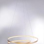 Moderne LED-Pendelleuchte Roman Gold (Ø 72 cm) von Paul Neuhaus mit zwei Ringen und warmweißem Licht.