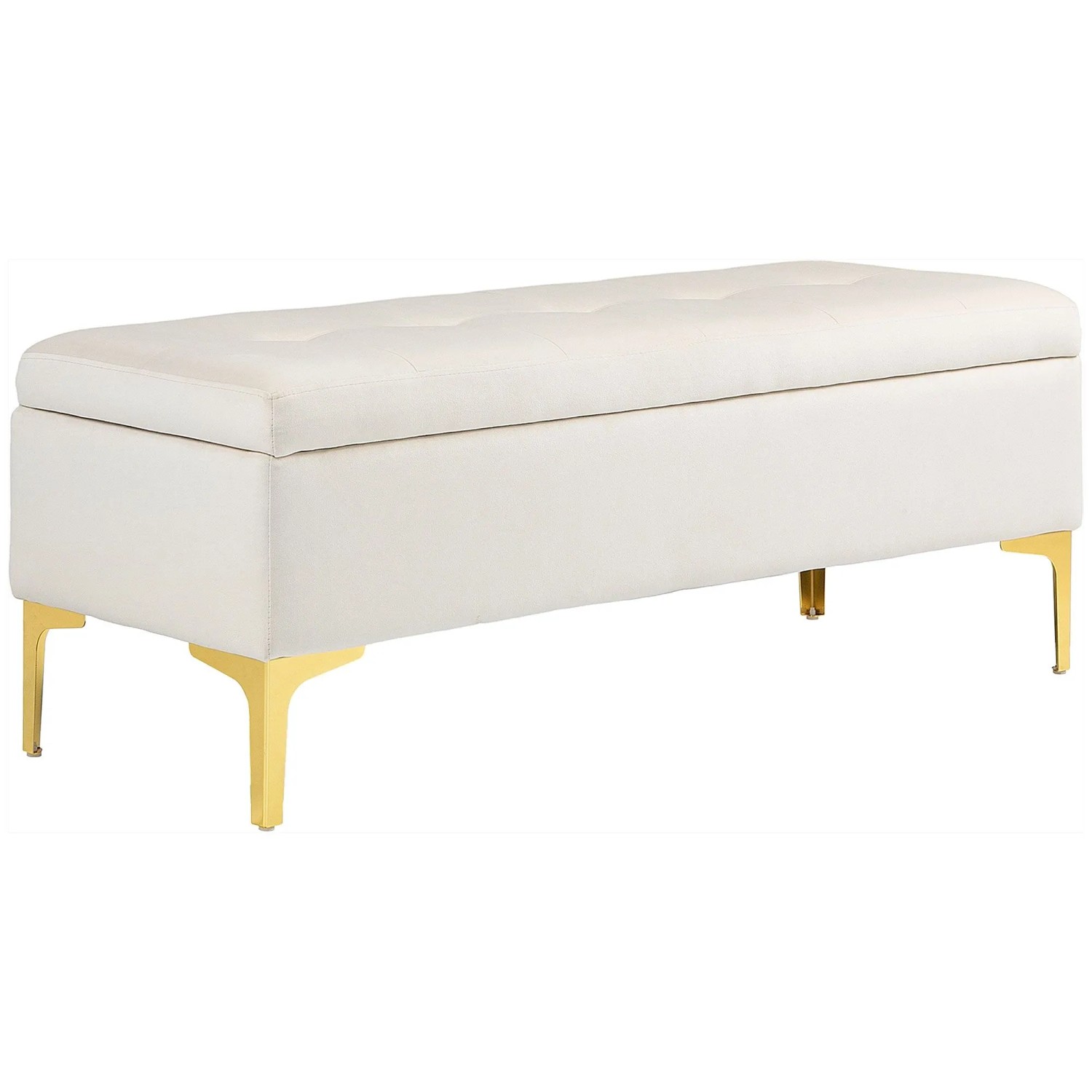 HOMCOM Sitzbank mit Stauraum und Metallbeine Flur 120 x 44 x 44,5 cm Beige