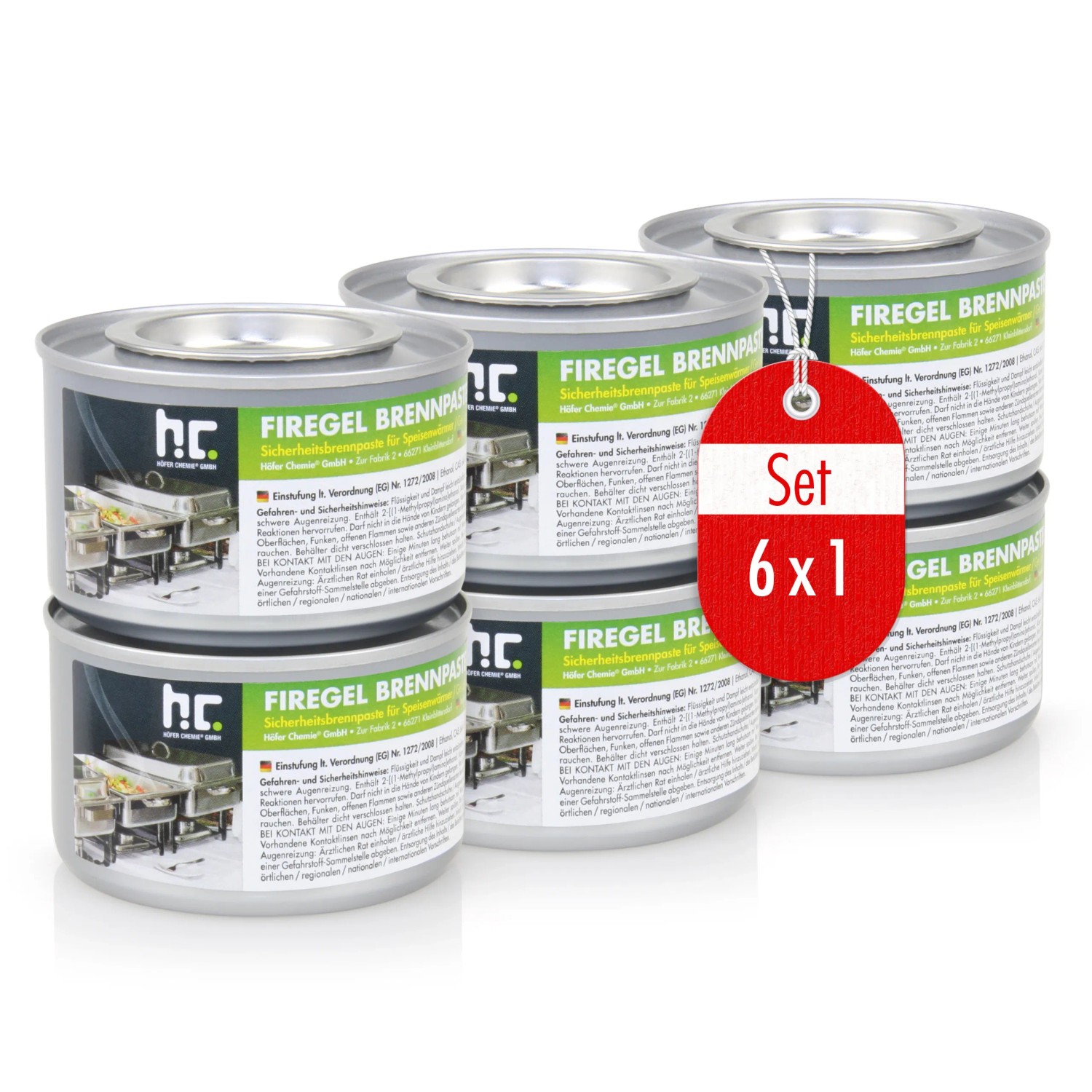 Flambiol Firegel Brennpaste, 12 Dosen à 200g im Set, zum Warmhalten von Speisen.