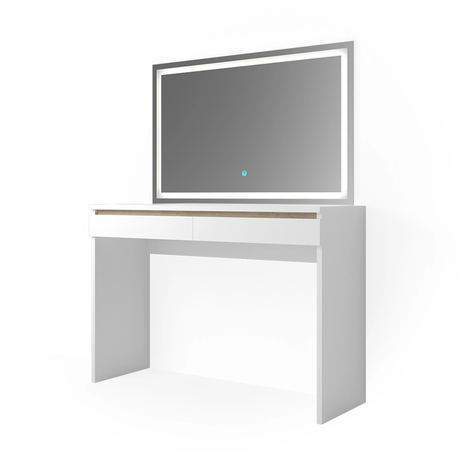 Vicco Schminktisch Emma Weiß 120 cm mit LED-Spiegel günstig online kaufen