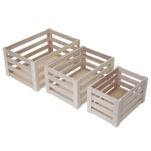 3er Set MCW Holzkisten C56 in Naturfarben, Aufbewahrungsboxen in verschiedenen Größen.