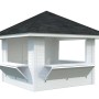 Palmako Marktstand Bianca Set 106, 300x300 cm, weiß lackiert, mit Verkaufsklappen.