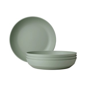 Mepal Silueta Suppenteller 4er Set in Nordic Sage. Geschirr aus PET, stapelbar.