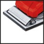 Detailaufnahme des Einhell TE-OS 2520 E Schwingschleifers mit Schleifpapier.