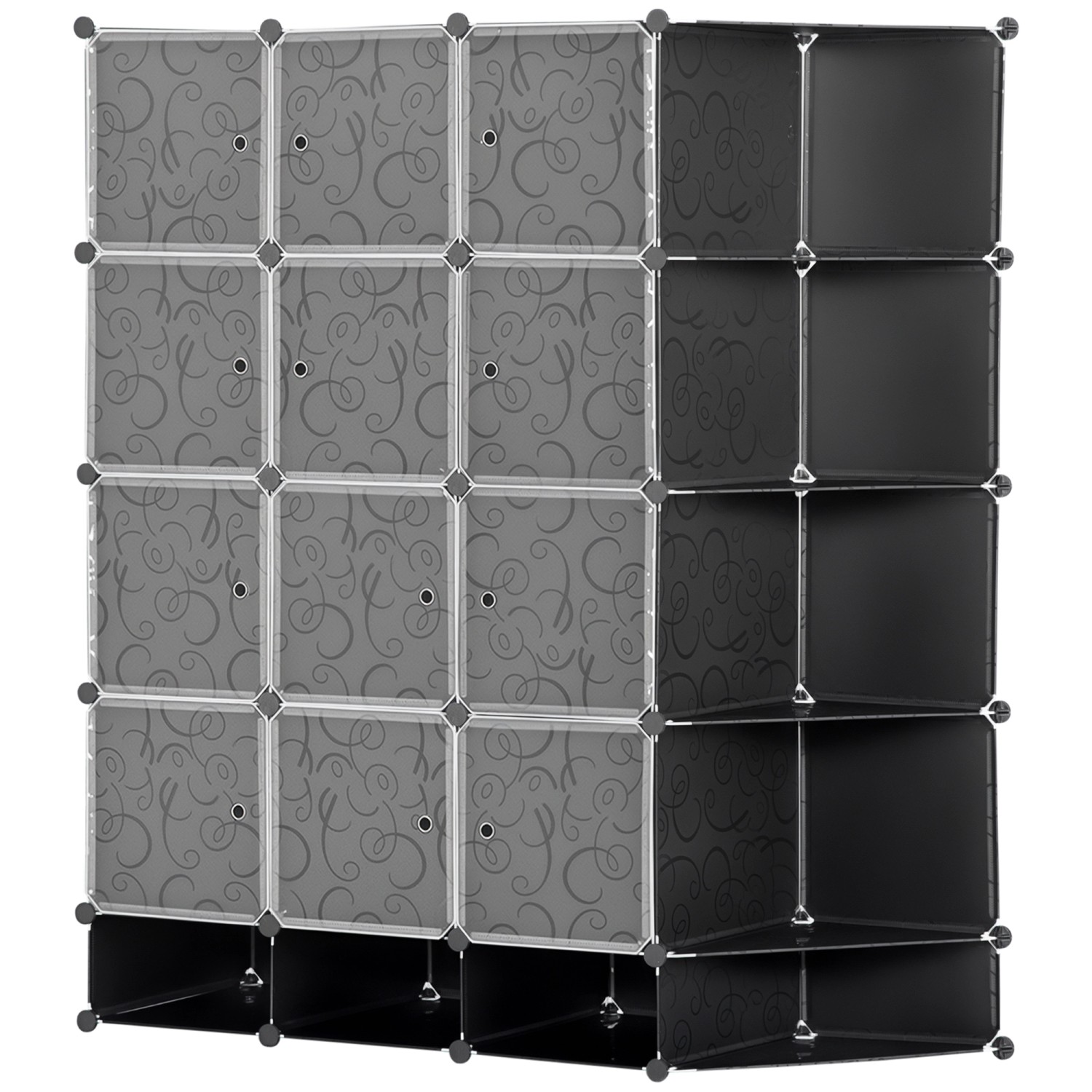 HOMCOM Kleiderschrank Kunststoff Stahl 145L x 46B x 162H cm Schwarz günstig online kaufen