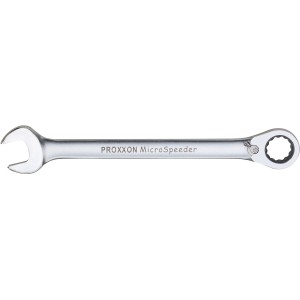 Proxxon MicroSpeeder Ratschenschlüssel, 19 mm, aus Stahl, mit Ring- und Maulschlüsselkopf.