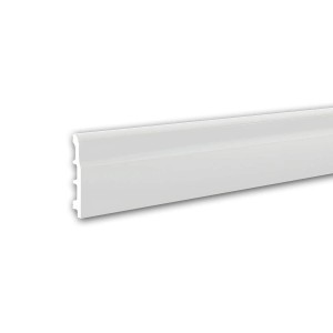 Weiße PROFHOME Sockelleiste (200 cm) aus Polystyrol, zeitloses Design. Fußleiste für den Innenbereich.