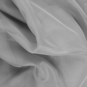 Graue Bistrogardine Noella, 160x45 cm, aus Voile mit Ösen. Fenstervorhang für Küche und Wohnraum.