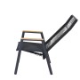 Verstellbarer Siena Garden Dining Sessel Move Bologna mit Rope-Design in Schwarz.