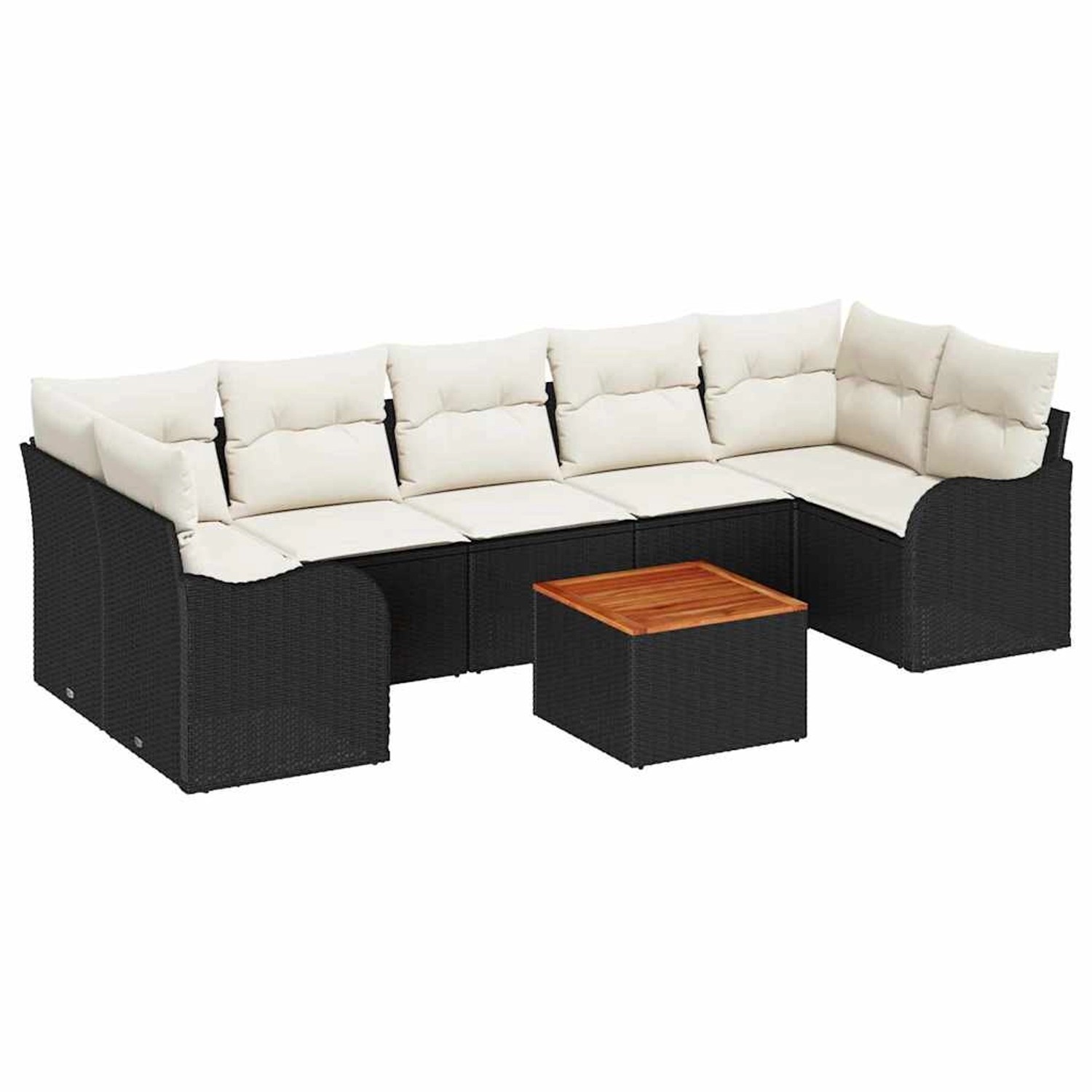 vidaXL Garten-Sofa-Set 8-Tlg Schwarz Weiß 3356087 günstig online kaufen