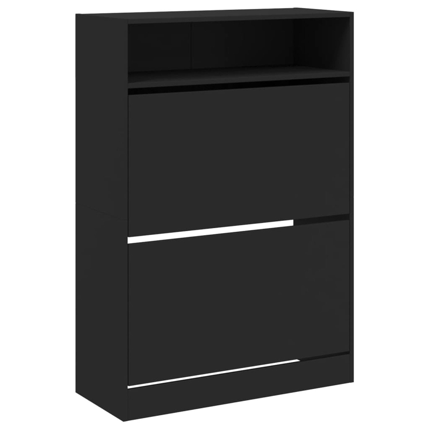 vidaXL Schuhschrank mit 2 Klappen Schwarz 80x34x116 cm 3214407 günstig online kaufen