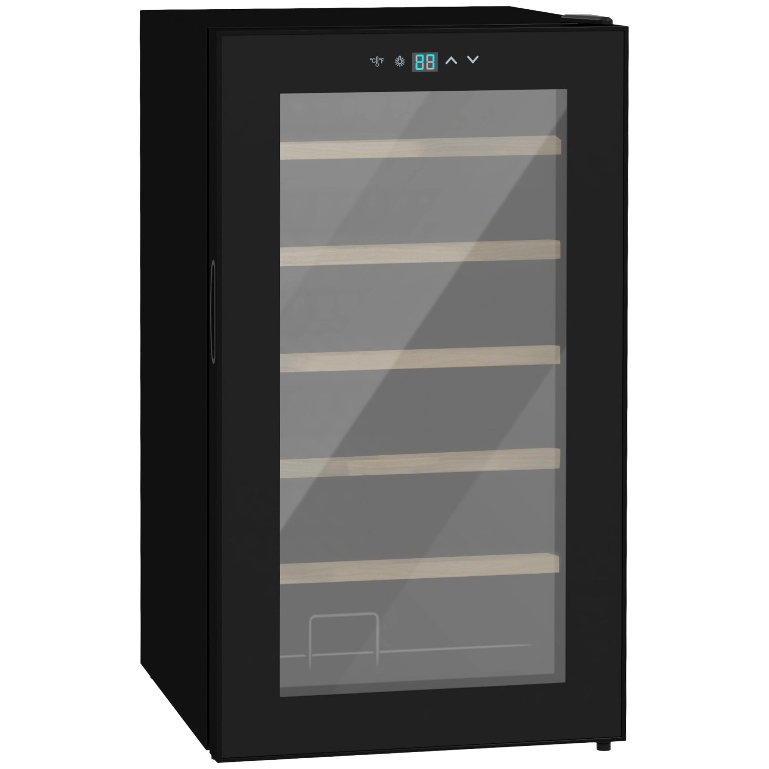HOMCOM Weinkühlschrank 65 L mit Innenbeleuchtung Touch 5-20 Grad C Schwarz günstig online kaufen