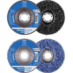 Pferd Vlieswerkzeuge PCLD Plus, 125mm Schleifscheiben in Blau und Schwarz für Schleifmaschinen.