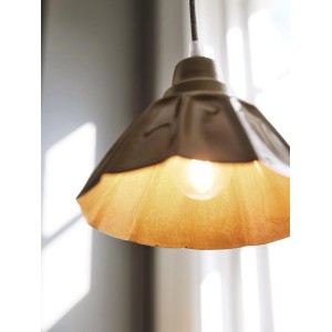 PR Home Emmi Pendelleuchte: Kleine Hängelampe im skandinavischen Design mit senfgelber Marmoroptik.