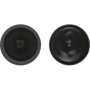 Schwarze LUX Abdeckkappen PZ2, 30er-Set, für Spanplattenschrauben und Universalschrauben.