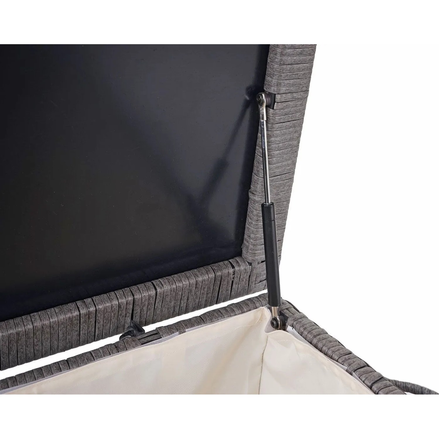 Proregal Poly-Rattan Kissenbox HxBxT 80x160x94cm Premium Grau 320L Gartentruhe Auflagenbox Truhe_5