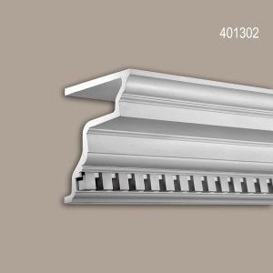 Weiße PROFHOME Eckleiste 401302, Fassadenprofil, Zierleiste, Stuckleiste, 200 cm lang.
