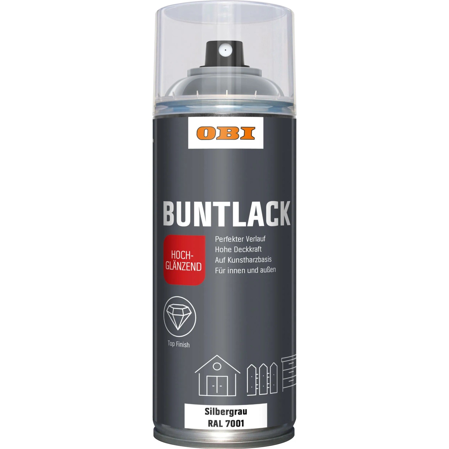 OBI Buntlack Spray RAL 7001 Silbergrau hochglänzend 400 ml