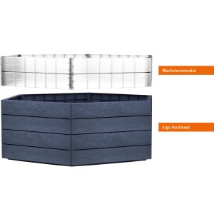 Garantia Ergo Turbo XL 75 Stone Hochbeet aus Kunststoff mit Wachstumsmodul.