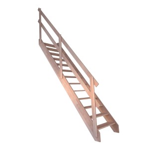 StarWood Treppe Rhodos Buche, gerade, mit Holzgeländer. Offene Innentreppe aus Buchenholz.