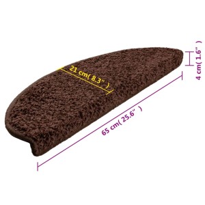 Braune VidaXL Treppenmatte, 65x21 cm, aus Polypropylen. Stufenmatte für mehr Sicherheit und Komfort.
