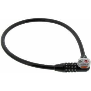 Burg Wächter Fahrrad-Seilschloss mit Zahlencode und Licht, 65 cm lang.