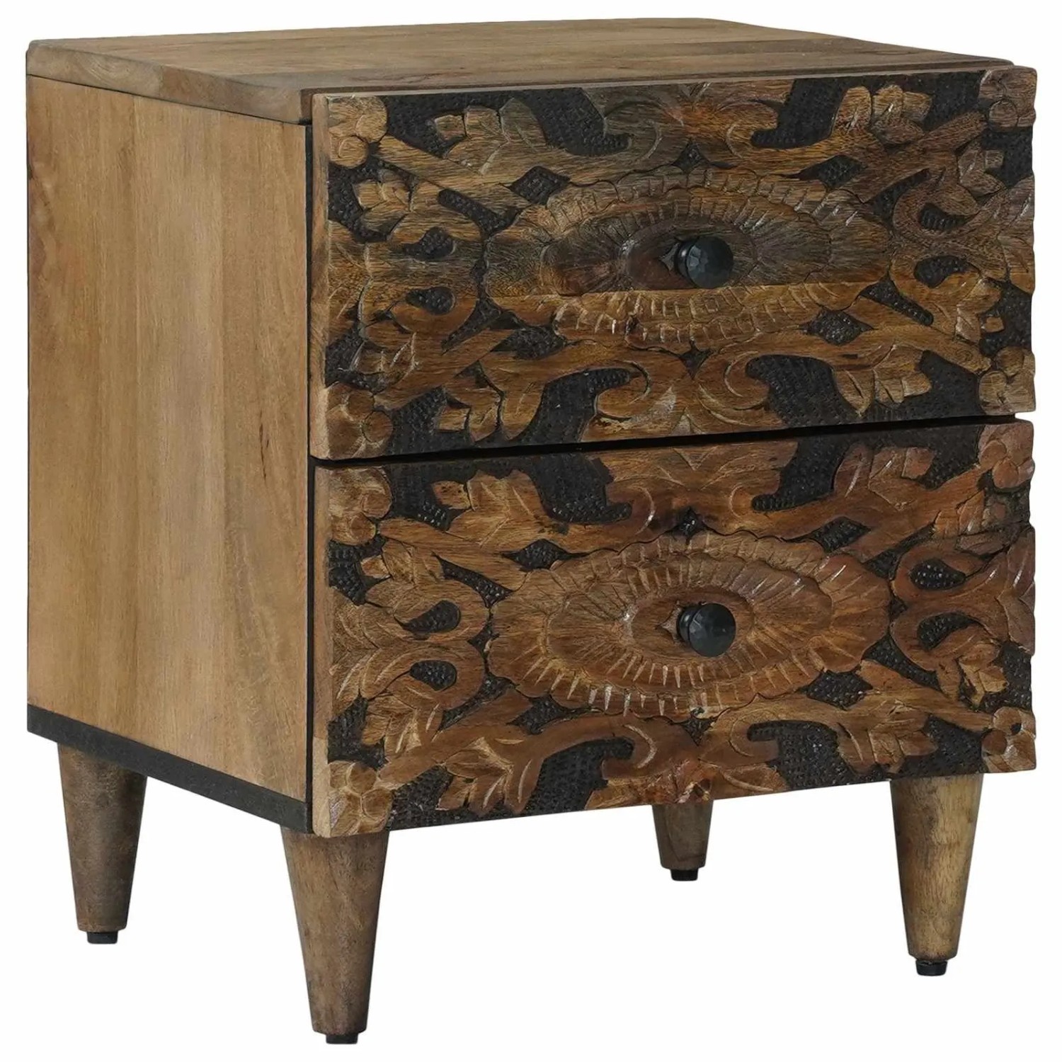 vidaXL Nachttisch Braun 40 x 33,5 x 46 cm Massivholz Mango 4018330