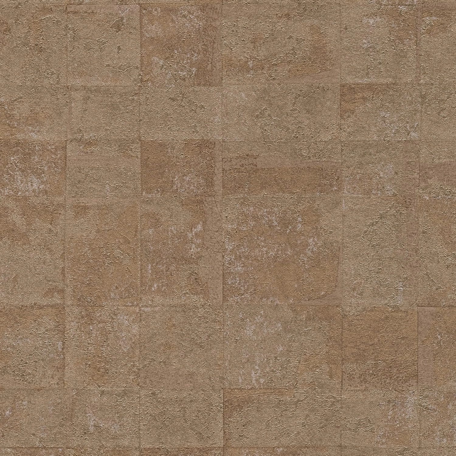 PROFHOME 396711-GU Stein Kacheln Tapete Metallic Gold Bronze Perl- Beige 0, günstig online kaufen