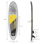 Graues ECD Germany Stand Up Paddle Board Maona 308 cm mit Größenangaben.