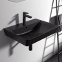 Schwarzer Ideal Standard Connect Air Waschtisch 60x46 cm mit Armatur und Überlauf.